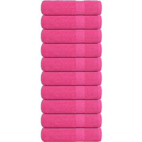 Serviettes de douche FROGN, lot de 10, roses, 70 x 140 cm, 360 g/m²
