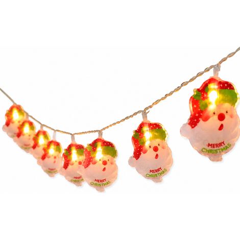 Guirlande Lumineuse LED Solaire Père Noël MERRY CHRISTMAS, 8 Modes, 5 m, 20 LED, Décoration de Noël (1/5)