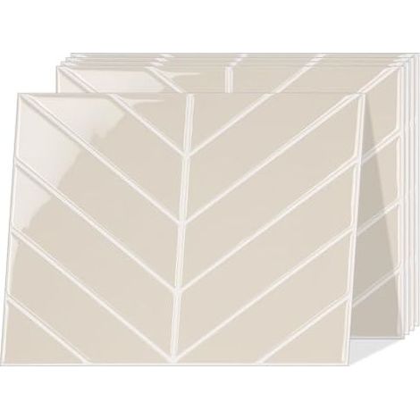 Carreaux adhésifs, épaisseur 2,5 mm, motif chevron, étanches, pour cuisine et salle de bain, 32 x 25 cm, lot de 5. (1/5)