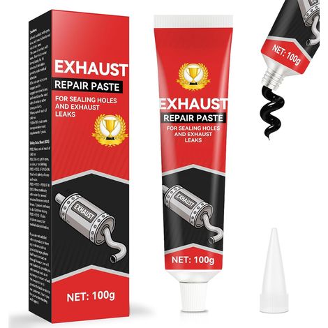 Exhaust Repair Paste 100g, Pate Echappement Résistant à la Chaleur, Mastic Echappement Convient pour la Réparation des Silencieux et des Tuyaux d'échappement des Automobiles (1/5)