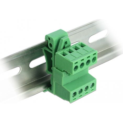 Delock Juego de bloques de terminales para riel DIN 4 pin con paso de 5,08 mm en Ã¡ngulo