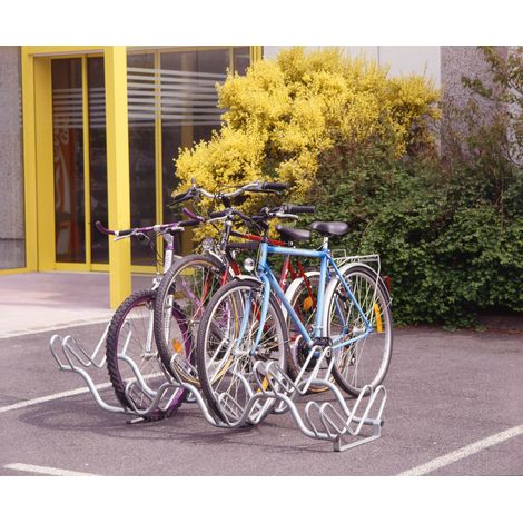Mottez – Râtelier à vélos 6 places B134V – Rangement sur 2 niveaux – Optimisation d'espace pour vélos – Structure en acier durable