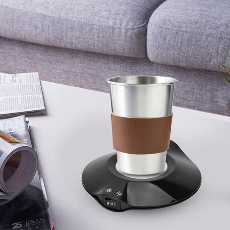 USB-isolierte Kaffeebecheruntersetzer, Heiz- und Kühlfunktion, für Büro und Zuhause (Schwarz)