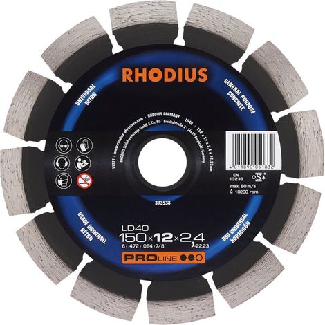 Disco diamante Rhodius ld40 corte hormigón 150 mm láser