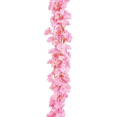 Guirlande Fleur De Cerisier - 3 Pièces - Faux Rameaux En Soie Et Cane En Plastique Avec Fil Métallique - Décoration De Mariage Et Intérieur (1/5)