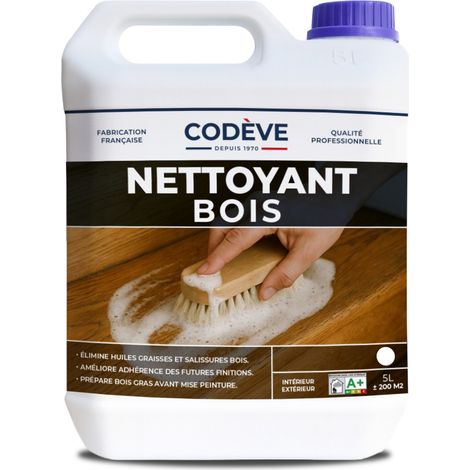 Codève Bois – Nettoyant bois 5 L – Dégraissant puissant pour bois exotiques – Ouvre les pores pour bonne adhérence – Séchage rapide sans coloration (1/5)