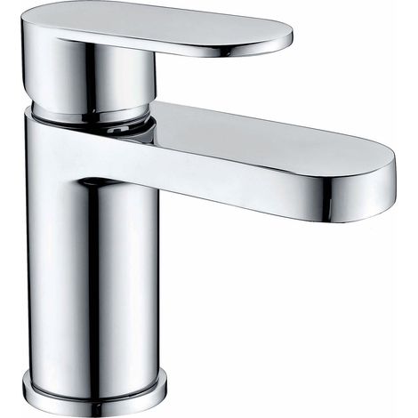 RAK Compact Eco Round Mono Basin Mixer Tap with Clicker Waste - Chrome (1/7)