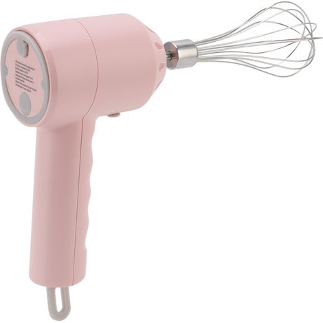 Batteur électrique sans fil à 3 vitesses, 20 W, avec fouet à œufs pour la pâtisserie (rose). (1/5)