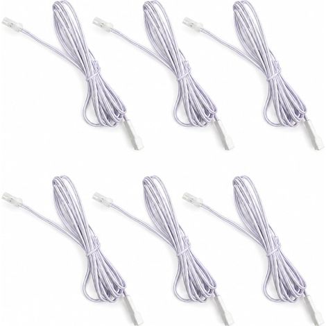 6PCS Rallonges LED 2 Broches 2 m, Câble d’Extension LED avec Mini Connecteurs, Rallonge pour Ruban et Applique, Compatible Éclairage 12–24 V, Idéal pour Cuisine, Placard et Luminaires Modernes (1/5)