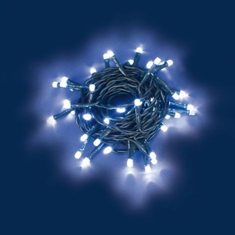 LUMINALPARK GUIRLANDE LUMINEUSE D'INTÉRIEURE 4 M, 40 LED BLANC, LUMIÈRE FIXE, CÂBLE VERT