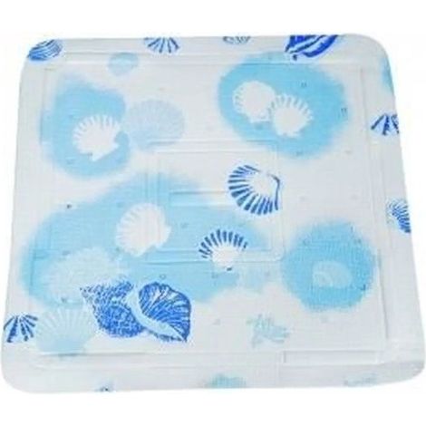Tapis Fond de de douche PVC COQUILLAGE 55x55cm Bleu MSV (1/2)