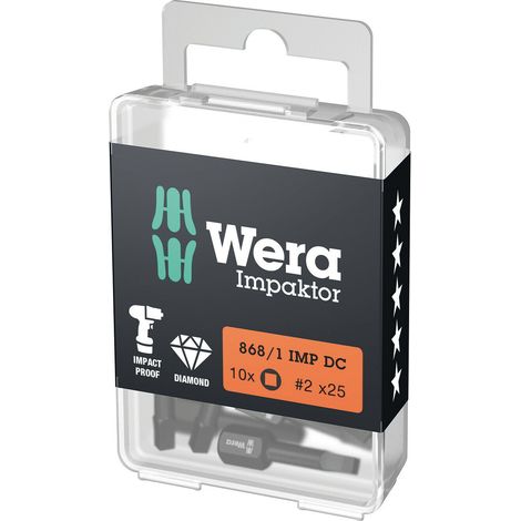 WERA 868/1 IMP DC IMPAKTOR CUADRADO INTERIOR PUNTAS # 3 X 25, 1 PIEZA, 05057632001 (1/5)