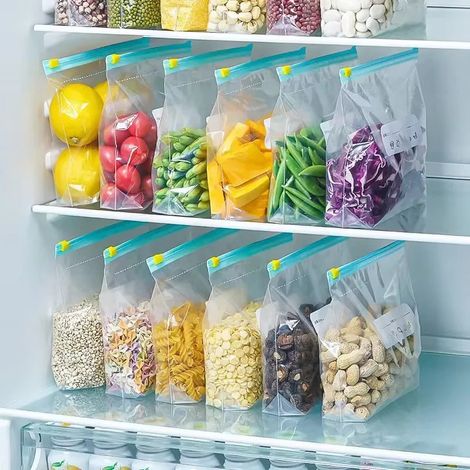 10 sacs de congélation étanches pour aliments - sacs à sandwich réutilisables (grand format)