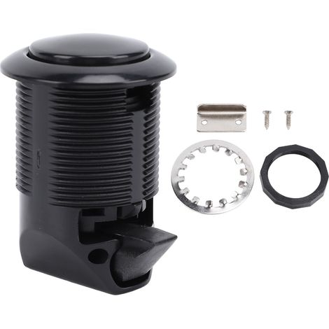Loquet à bouton-poussoir intégré, sécurité améliorée, serrure d'armoire sans clé pour camping-car, yacht, camping-car, caravane, noir. (1/5)