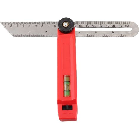 trusquinÉquerre T Bevel Réglable de 45° avec Bulle de Niveau et Marques Angulaires (1/5)