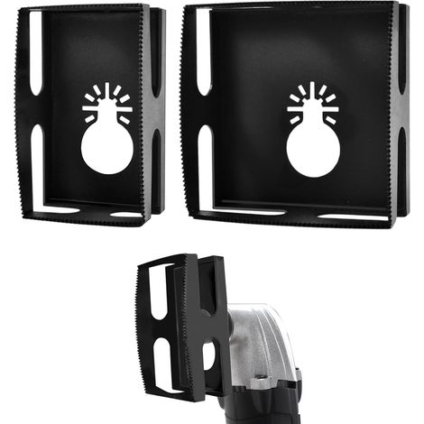 2 pcs coupe-fente carré pour outil multifonction oscillant, outil de découpe de sortie de cloison sèche de boîte électrique, coupe-boîte de sortie pour cloison sèche, plastique, métal, bois (1/5)