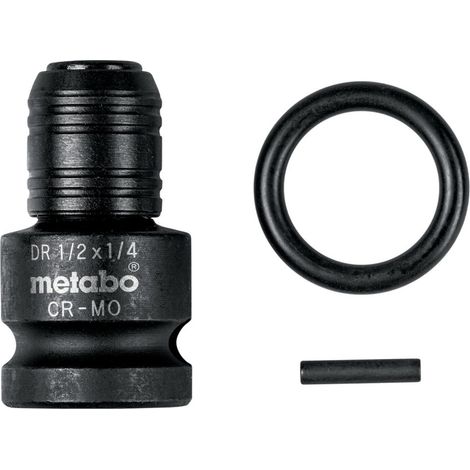 Metabo Schlagadapter 1/2" auf 1/4" E6,3, 3-teilig, inkl. Sicherungsring- und Stift