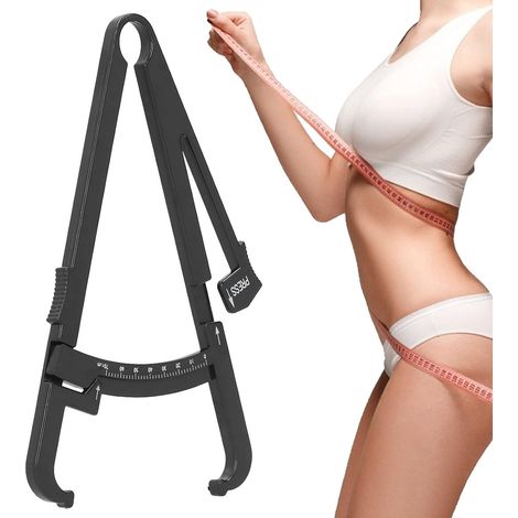 Pince de Mesure de Graisse Corporelle - 1 Unité - Plastique Noir Robuste - Précision des Pli Cutané - Fitness et Suivi Santé - Échelle en Centimètres (1/5)
