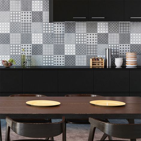Stickers muraux - Sticker Mural Carrelage adhésif Cuisine Salle de Bain - 9 STICKERS CARRELAGES SCANDINAVE ORN - 9stickers10x10cm (1/5)