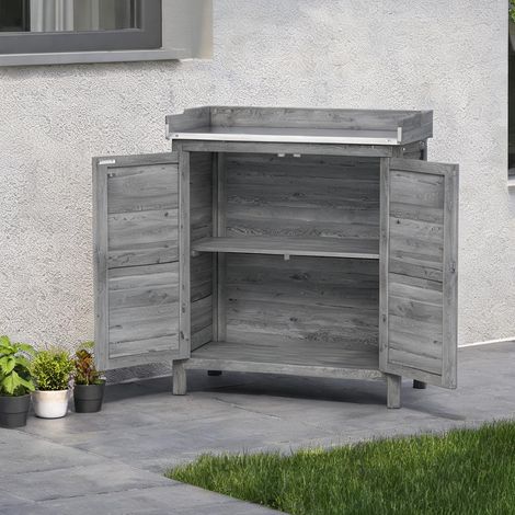 Chariot de jardin en tannenholz métal 83 x 40 x 92 cm (1/5)