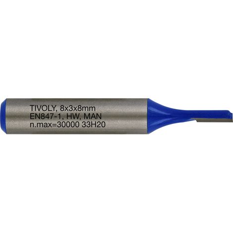 Tivoly • Punta per fresatura diritta • Ø3mm • Lama in carburo • Gambo Ø8mm • Per la lavorazione del legno (1/3)