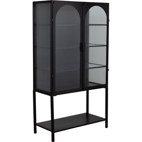 Vitrina de metal lac negro de 2 puertas 88x44x160 (1/5)