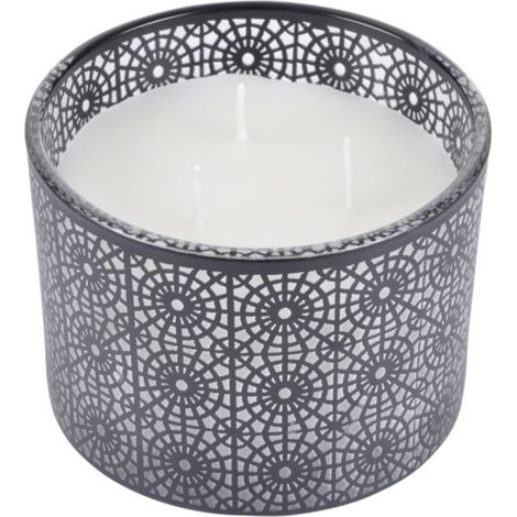 Bougie Parfumée 3 Mèches "Graphic Ethnic" 11cm Noir (1/2)