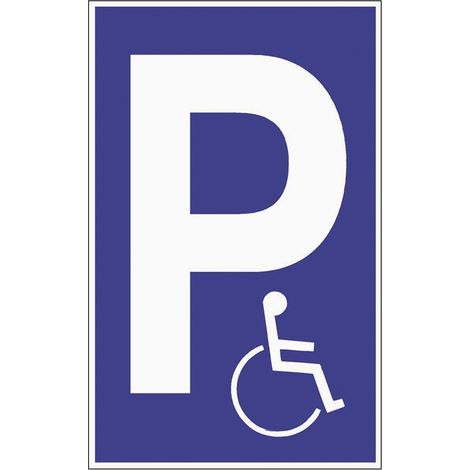 Parkplatzbeschilderung Parken für Behinderte L250xB400 mm Kunststoff blau/weiß (1/2)