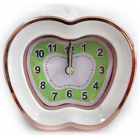 Sveglia Analogica Forma Mela Orologio da Tavolo Colorata Batteria 02613 (1/5)