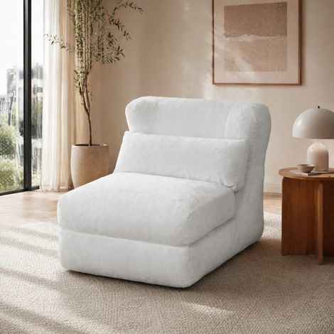 Poltrona convertibile in chaise longue bianca OKMYHOME