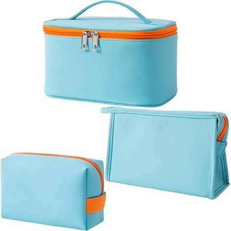 Trousse de toilette en cuir grande capacité, organisateur voyage souple (1/5)