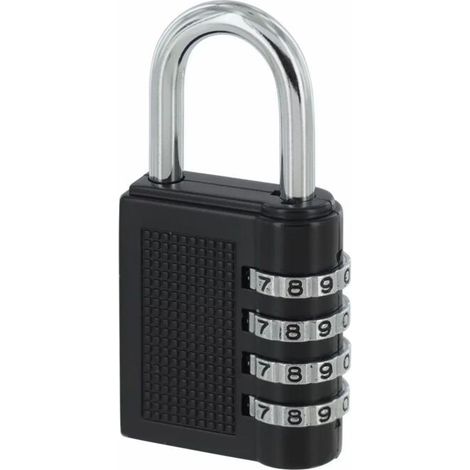 - Cadenas à combinaison Compact 04, 4 chiffres, intérieur, anse acier, 40mm, noir - (1/3)