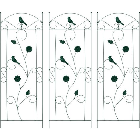 Garden Fence 3 pcs Green 110 x 40 cm Steel vidaXL