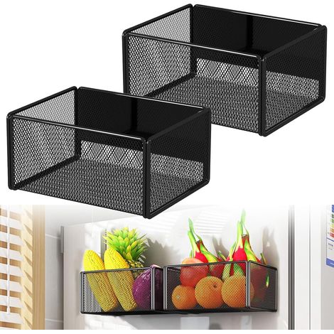 Lot de 2 étagères de cuisine magnétiques - 15,7 x 12 x 7,7 cm - Noir (1/5)