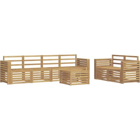 Set di divani da esterno 7 pz 6-Posti Bianco vidaXL (1/5)