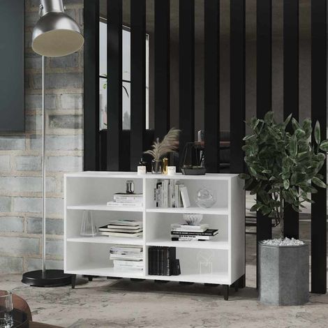 Aparador de madera contrachapada blanco 103,5x35x70 cm (1/4)