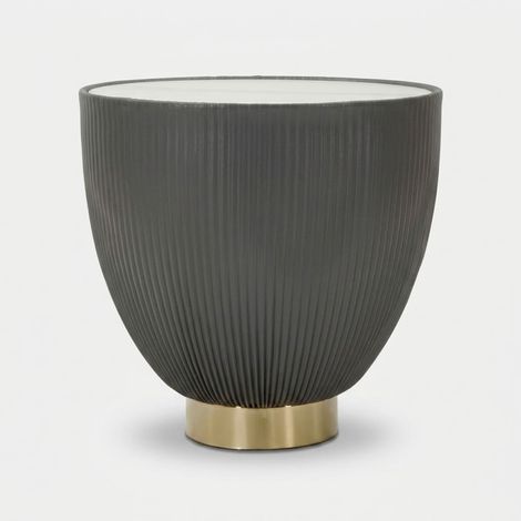 Tavolino da caffè rotondo in ceramica e ferro Elge 46 (1/5)