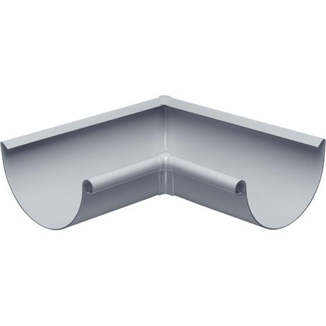 INEFA Rinnenwinkel 90 Grad halbrund Innenwinkel, PVC Wulst innen, Verbindungsstück Dachrinnenzubehör, einfache Montage - NW180 / 180mm Grau