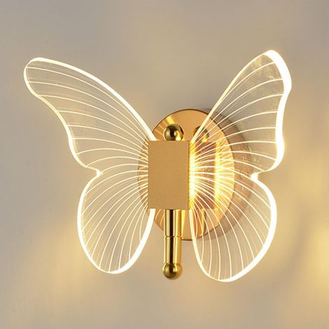 Applique Murale LED de Chevet,Or, en Acrylique, 10W Lumière Tricolore 6500K+4500K+3000K, pour Chambre (1/5)