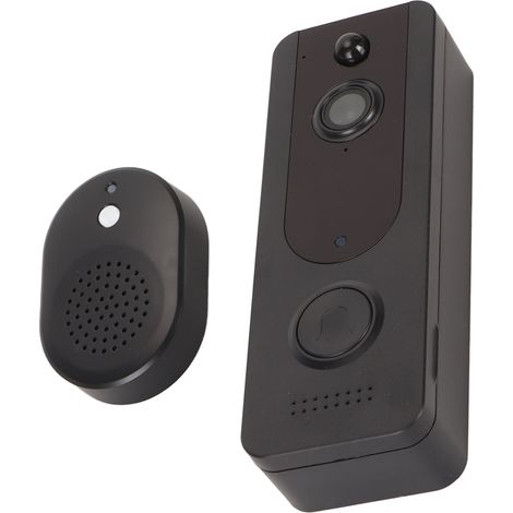 Intelligente WLAN-Türklingel mit 720p-Video, 5200-mAh-Akku, Nachtsicht, Gegensprechfunktion, Bewegungserkennung und kabelloser Türklingelkamera (1/5)