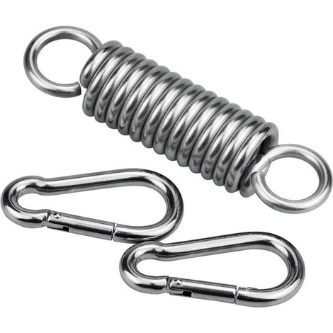 Inntek Set di 3 ganci a molla, molla in acciaio inox 304 per appendere sedie, con 2 moschettoni resistenti, gancio a molla (1/4)