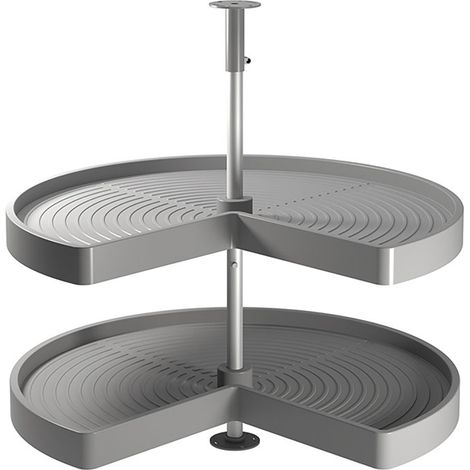 Emuca Set Shelvo 3/4 drehbare Tabletts, für 800-mm-Modul, Kunststoff und Aluminium, Grau