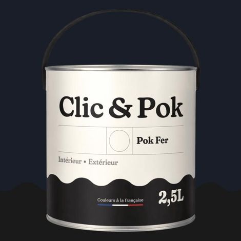 Peinture Fer Antirouille – Métal Extérieur Intérieur, Satinée, Protection Rouille - 2,5L - RAL 5004 - Bleu noir