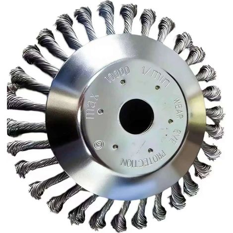 (8 pouces B) Désherbeuse rotative pour aménagement paysager, brosse à disque en fil d'acier à nœuds torsadés, outil de jardin motorisé (1/5)