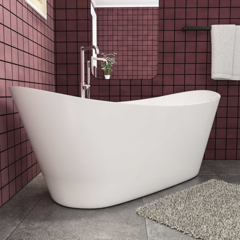 Acezanble Double Ended  Bathtub White Acrylic 1700x720mm  Modern Freestanding High Quality (1/4)
