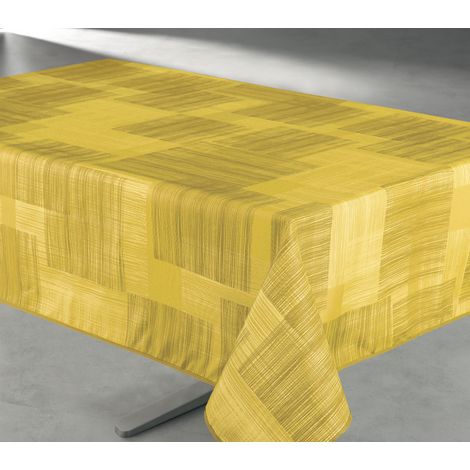 Nappe antitache imprimée géo rectangulaire 145 x 240 cm  - jaune