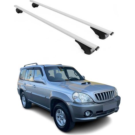 OMAC Dachträger Querträger für Hyundai Terracan 2001-2007 – Abschließbar – Max. 75 kg – 2 Stangen Stahl Silber (1/5)