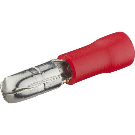 DEBFLEX - DOUILLE CYLINDRIQUE MALE PRE-ISOLE ROUGE SACHET DE 10 - 711080 (1/2)