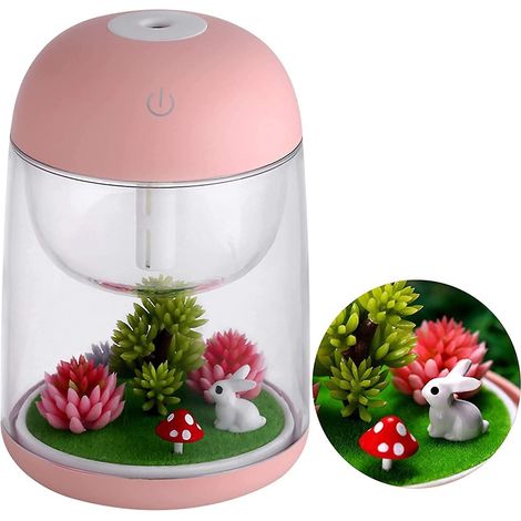 Humidificateur d'air miniature USB 180 ml, diffuseur d'huiles essentielles, mignon et miniature, avec veilleuse LED 7 couleurs. (1/5)