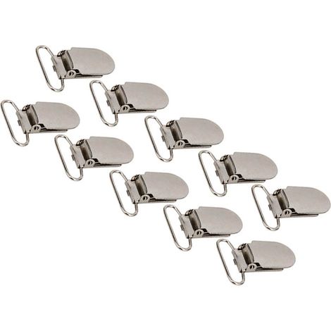 20 attaches/boucles métalliques pour attache-tétine, adaptées à la décoration de vêtements, aux travaux manuels, etc. (1/5)